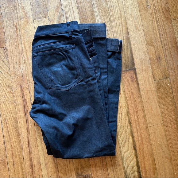 A.P.C. Petite Standard Raw Selvedge Denim in Charcoal Gray - Picture 6 of 13